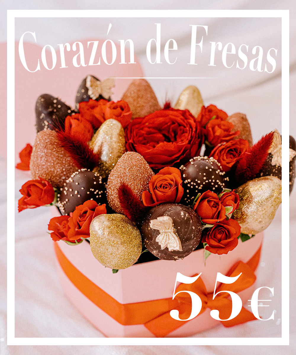 Corazón de Fresas de Chocolate Especial San Valentín - Recogida en tienda